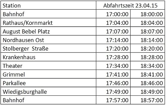 Der Sonder-Fahrplan (Foto: privat)