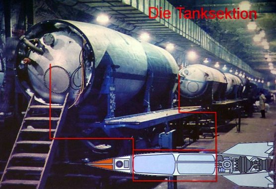 Montage der Tanksektion (Foto: Archiv KZ-Gedenkst&auml;tte Mittelbau Dora)