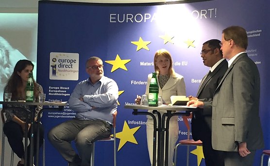 Podiumsdiskussion im Nordh&auml;user Europahaus (Foto: Jessica Pieper)