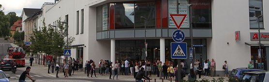 Einsatz in der Nordhäuser Marktpassage (Foto: Angelo Glashagel) Einsatz in der Nordhäuser Marktpassage (Foto: Angelo Glashagel)