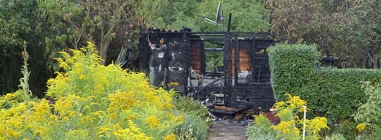 Gartenlaube niedergebrannt (Foto: nnz)