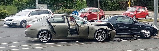 Crash auf der Halleschen Stra&szlig;e (Foto: privat)