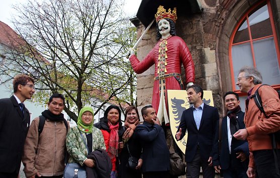 Empfang am Roland (Foto: P. Grabe, Pressestelle)