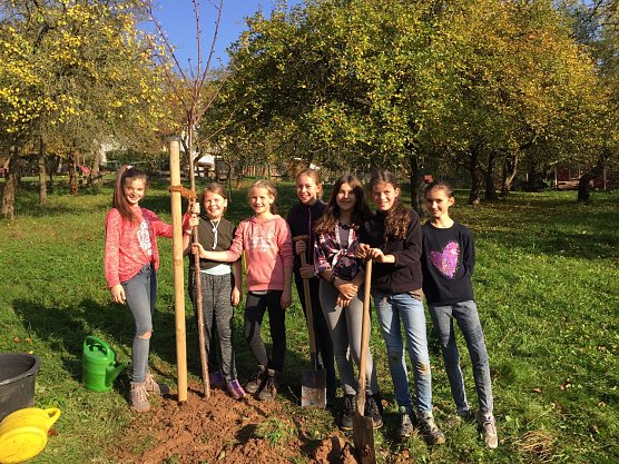 Ein Kind - ein Baum - Pflanzaktion auf dem Landgut Harz Rigi (Foto: Horizont e.V.)