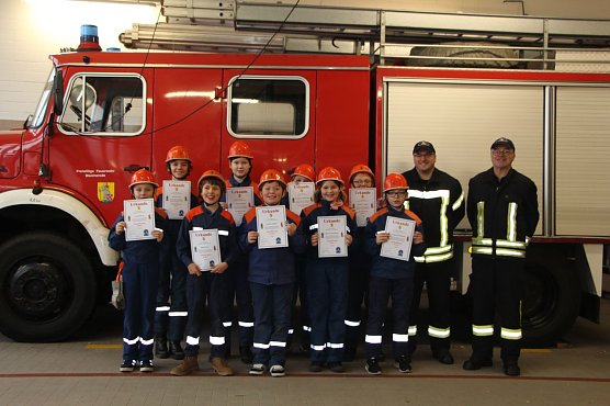 Erste Jugendflamme f&uuml;r Bleicher&ouml;der Brandschutznachwuchs (Foto: Stadtverwaltung Bleicherode)
