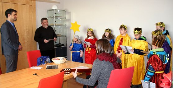 Sternsinger zu Gast im Nordh&auml;user Rathaus (Foto: Ilona Bergmann, Pressestelle Stadt Nordhausen)