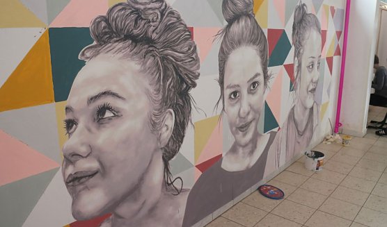 Selfiekunst die bleibt - Kunstaktion an der K&auml;the-Kollwitz-Regelschule Nordhausen (Foto: Angelo Glashagel)