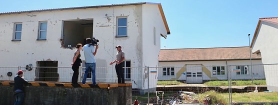 Doku-Dreh am Erdfall (Foto: Angelo Glashagel)