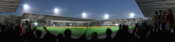 Blick auf die Haupttrib&uuml;ne (Foto: Habau)