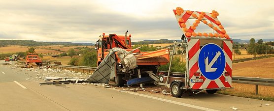 Crash auf der A 38 (Foto: S. Dietzel)