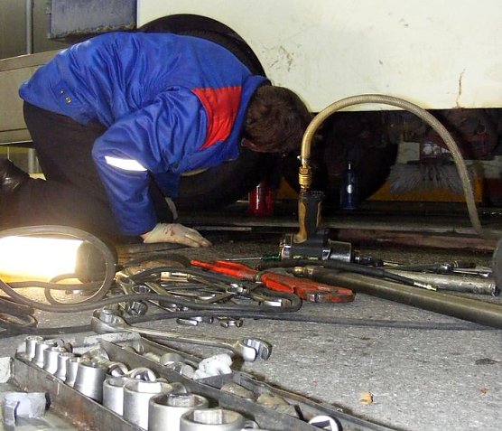 Defekte Maschine (Foto: R. Koch)