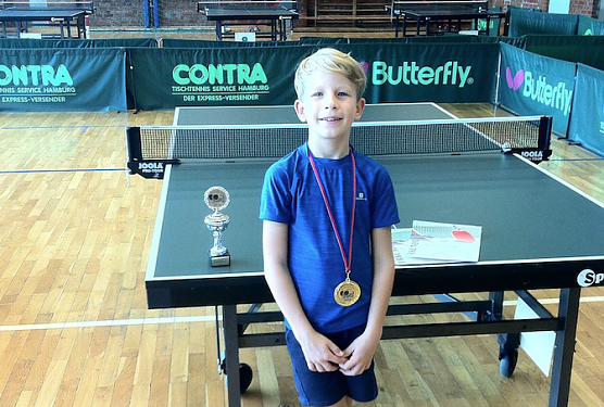 In der j&uuml;ngsten Altersklasse � Sch&uuml;ler C wurde unser Michel Roscher im Einzel ohne Niederlage Kreismeister.  (Foto: Wolfgang J&ouml;decke)