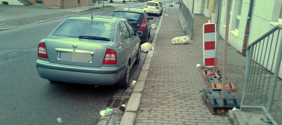 Plastikm&uuml;ll fliegt durch die Stadt (Foto: B. Schwarzberg)