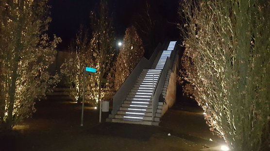 Die Lesserstiege leuchtet wieder (Foto: Pressestelle Stadt Nordhausen)