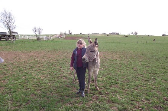 Luciane F&ouml;rster hat den Etifix gern, den kleinen Th&uuml;ringer Waldesel. (Foto: Kurt Frank)