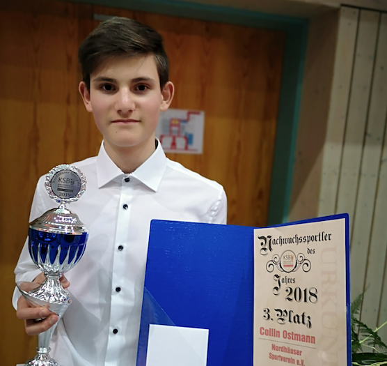 Colin Ostmann wurde als einer der Nachwuchssportler des Jahres 2018 ausgezeichnet (Foto: BSG Altstadt 05 Nordhausen )