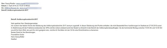 Scan der Mail  (Foto: nnz)