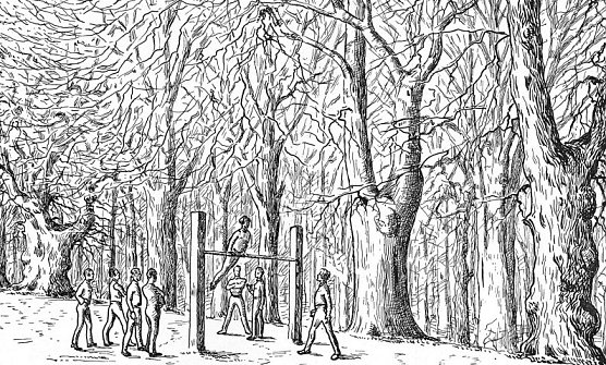 turnen im Gehehe (Foto: Hist. Bilderbuch 1000 Jahre NDH) turnen im Gehehe (Foto: Hist. Bilderbuch 1000 Jahre NDH)