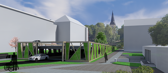 Parkhaus Am Petersberg - Blick von der T&ouml;pferstra&szlig;e (Foto: SWG Nordhausen)