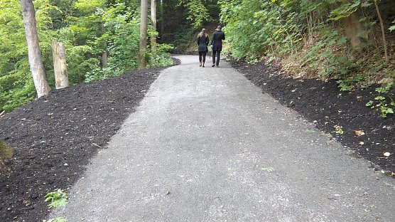 Dieser Weg macht was her. Mit Steinmehl beschichtet, mit Humus rechts und links flankiert, geb&uuml;hrt dem Pfad ein tadellos! (Foto: Kurt Frank)