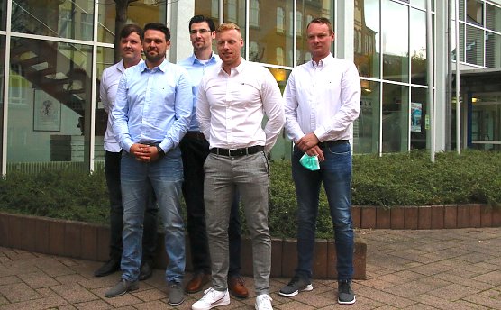 Das neue Pr&auml;sidium: Nils Porombka, Torsten Klaus, Philipp Hoinkies, Markus Bossog und Steve Meier (v.l.n.r.) (Foto: oas)