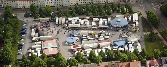 Luftbild vom August-Bebel-Platz (Foto: SWG)