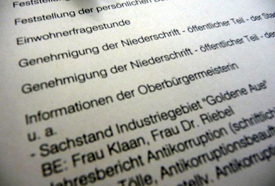 Tagesordnung (Foto: nnz)