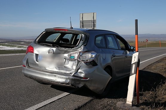 Auffahrunfall am Abzweig Hain (Foto: S. Dietzel)