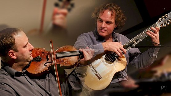 Zenker & Meyer, Gitarre & Violine - zu erleben am kommenden Samstag auf dem Hof der Jugendkunstschule (Foto: Jazzclub Nordhausen)