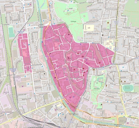 In diesem Bereich k&ouml;nnen nach Einwilligung Glasfaseranschl&uuml;sse gelegt werden (Foto: OpenStreetMap, Vincent Eisfeld)
