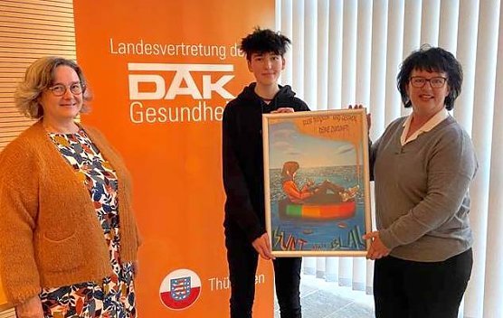 Gesundheitsministerin und Schirmherrin Heike Werner, Gewinnerin Corinna Hesse, Leiterin des DAK-Servicezentrums Nordhausen Andrea Fischer                                                                                                                                                                                                                                                                        (Foto: Andrea Fischer )