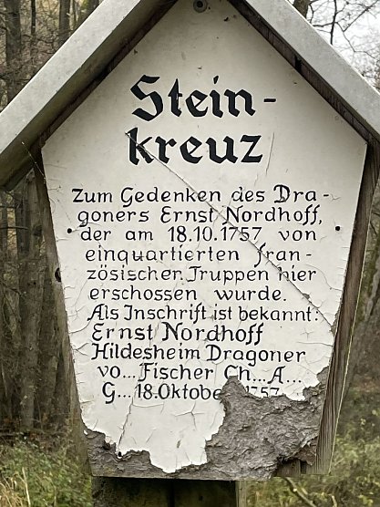 Tafel am Steinkreuz unterm M&uuml;hlberg bei Niedersachswerfen (Foto: Tim Sch&auml;fer)