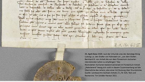 Urkunde zu Neustadt 1323 Grafschaft (Foto: T.Sch&auml;fer)