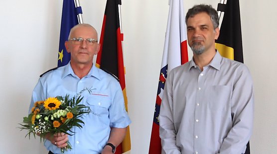 Thomas Schink&ouml;th (li.) mit Oberb&uuml;rgermeister Kai Buchmann (Foto: Stadtverwaltung Nordhausen)