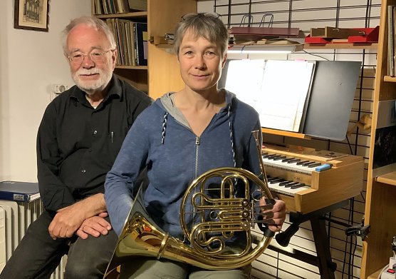 Christine Heimrich und ihr Kirchenmusikdirektor Richard Lah aus Bayreuth (Foto: Evangelischer Kirchenkreis S&uuml;dharz)