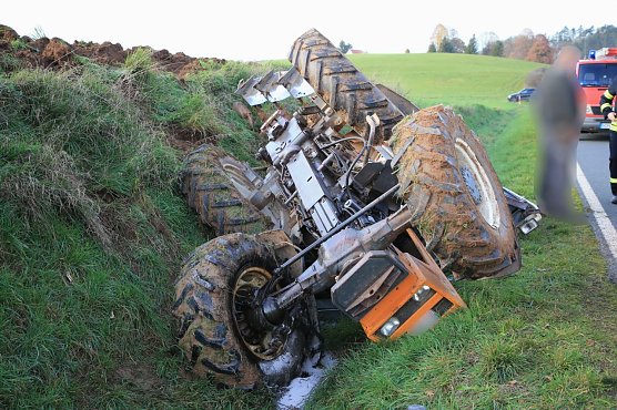 Traktorunfall bei Steigerthal gestern Nachmittag (Foto: S.Dietzel)