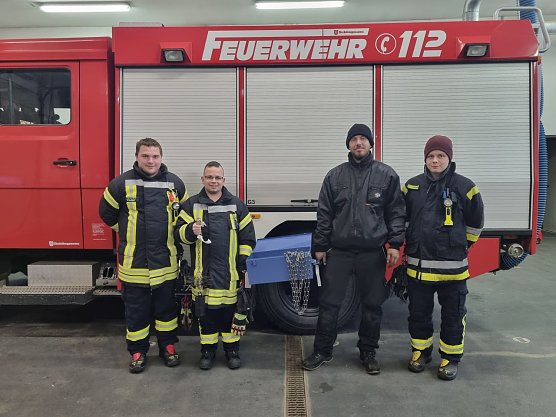 Die Kameraden der Heringer Feuerwehr sind jetzt auch bei Schornsteinbr&auml;nden gut ger&uuml;stet (Foto: F&ouml;rderverein der Feuerwehr Heringen)