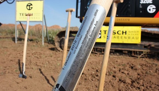 Vor zehn Jahren war Spatenstich f&uuml;r die Erschlie&szlig;ung des IG in der Goldenen Aue (Foto: Stadtverwaltung Nordhausen/nnz-Archiv)