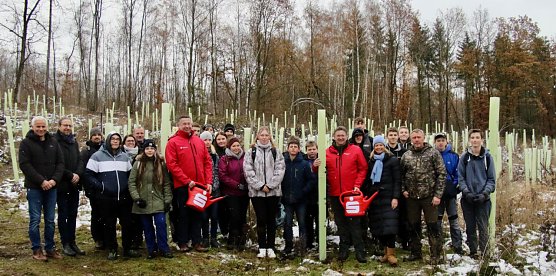 Viele H&auml;nde, viele B&auml;ume - in Harzrigi wurden durch die Kreissparkasse und die K&auml;the-Kollwitz Regelschule um die 800 neue B&auml;ume gepflanzt (Foto: agl)