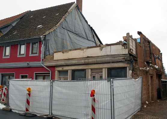 R&uuml;ckbau eines Wohnhauses in der Ellricher J&uuml;denstra&szlig;e (Foto: Landratsamt Nordhausen)
