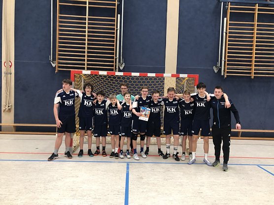Das Schillergymnasium Bleicherode war zum ersten Mal beim Landesfinale Handball mit von der Partie und spielte sich auf Platz 4 (Foto: Johannes Eichhorn)