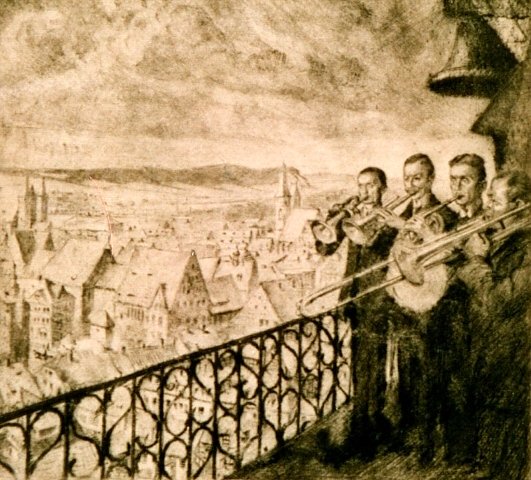 Friedrich Dornbusch - Turmbl&auml;ser auf dem Petriturm (Foto: H.Kneffel)