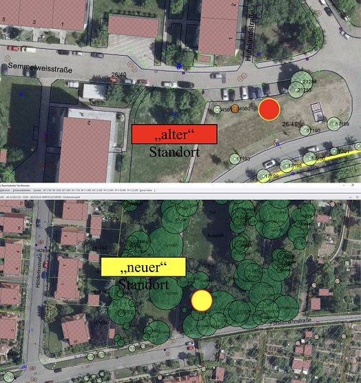 Der alte und der neue Standort auf der Karte (Foto: Stadt Nordhausen)