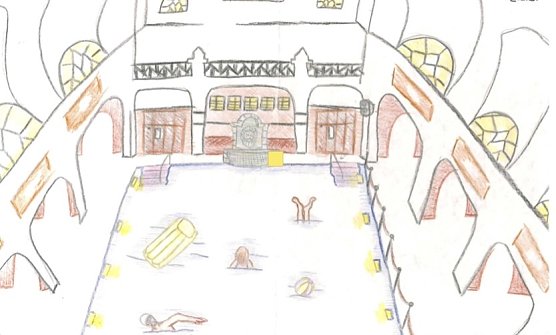 Eine der ersten Darstellungen des Badehauses (Foto: BHN)