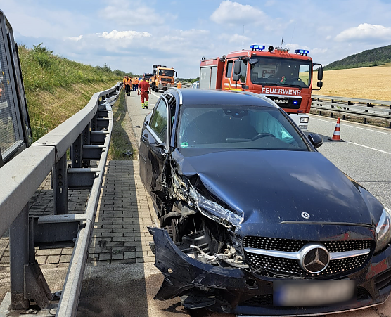 Unfall auf der A38 (Foto: Feuerwehr Breitenworbis/Silvio Dietzel)