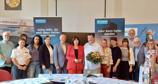 Der Wei&szlig;e Ring hat Au&szlig;enstellenleiter Rainer Stranz verabschiedet (Foto: Pressestelle Landratsamt)