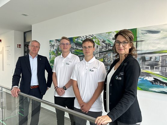 v.l.: Steffen Loup, Jonas Gryphan, Luca Bischoff, Sandra Nikoleizig (Foto: WBG S&uuml;dharz)