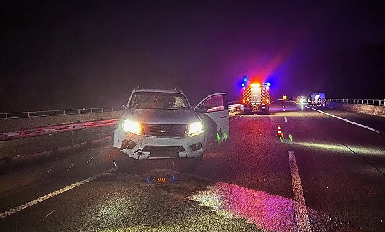 Unfall heute Morgen auf der A38 (Foto: Feuerwehr Arenshausen/Silvio Dietzel)