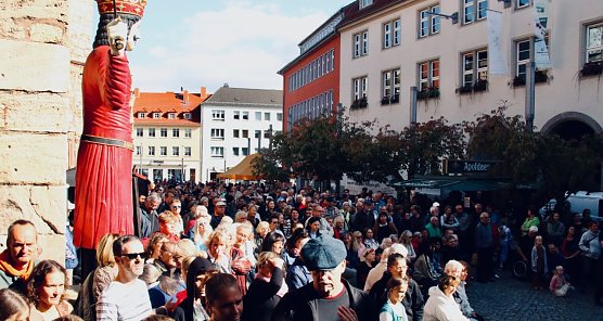 "Nordhausen zusammen" auf dem Rathausplatz (Foto: agl) "Nordhausen zusammen" auf dem Rathausplatz (Foto: agl)