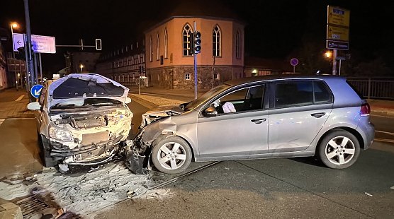 Unfall auf der Freiherr-vom-Stein-Stra&szlig;e (Foto: S.Dietzel)